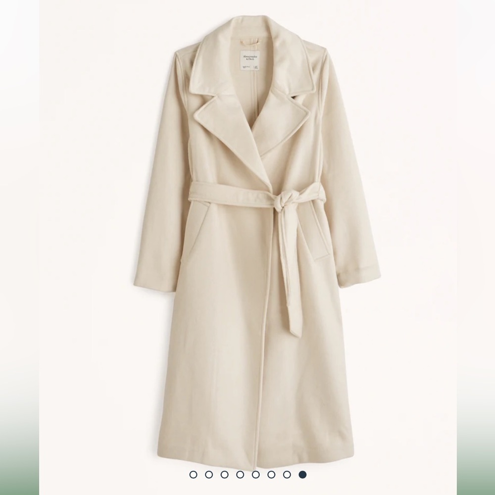 BNWT Abercrombie & Fitch Wool-Blend Belted Blanket Coat